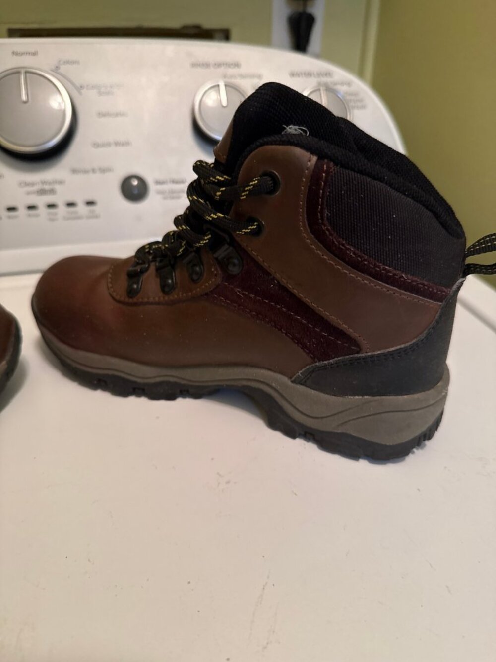 Magellan Outdoors Boys' Waterproof Hiking Boots — Brown, Youth Size 1